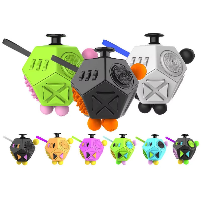 Fidget Cube EDC anti Stress Relief Toys Anxiety Antistress Sensory Fidgeting Dice Toy for Kids Adults Autism ADHD Focus 12 Sides