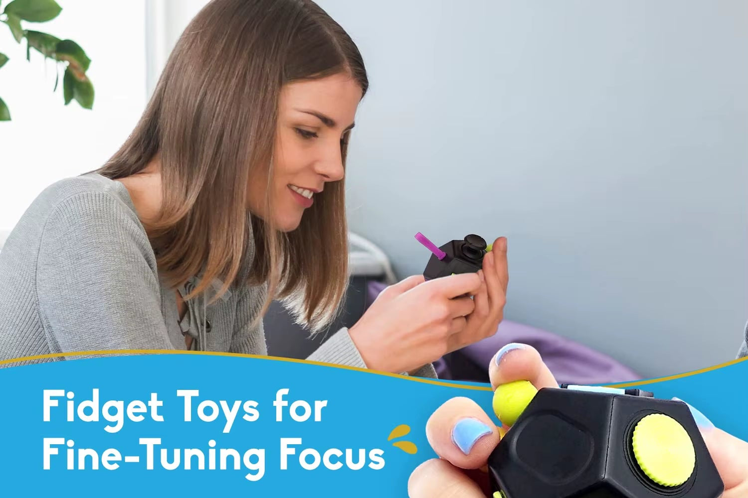 Fidget Cube EDC anti Stress Relief Toys Anxiety Antistress Sensory Fidgeting Dice Toy for Kids Adults Autism ADHD Focus 12 Sides